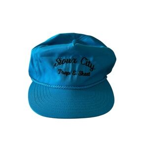 Vintage 90s Blue Sioux City Trap & Skeet Cap Baseball Hat Iowa Otto Embroidered
